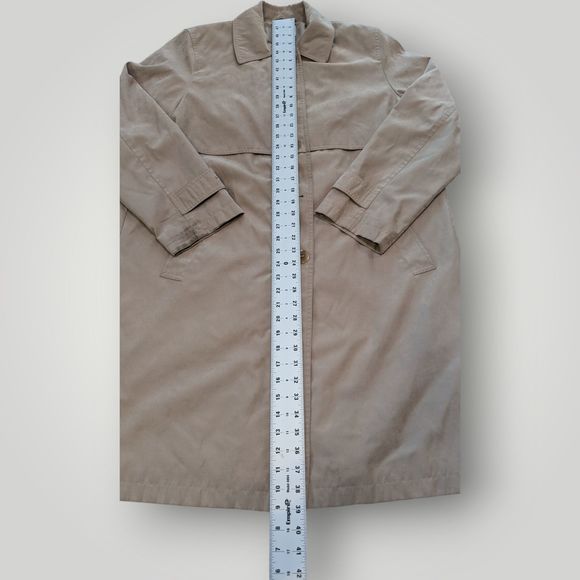 Gallery Women's L Khaki Tan Water Repellent Fully Lined Trench Coat - Picture 15 of 16